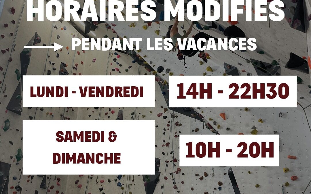 horaires vacances
